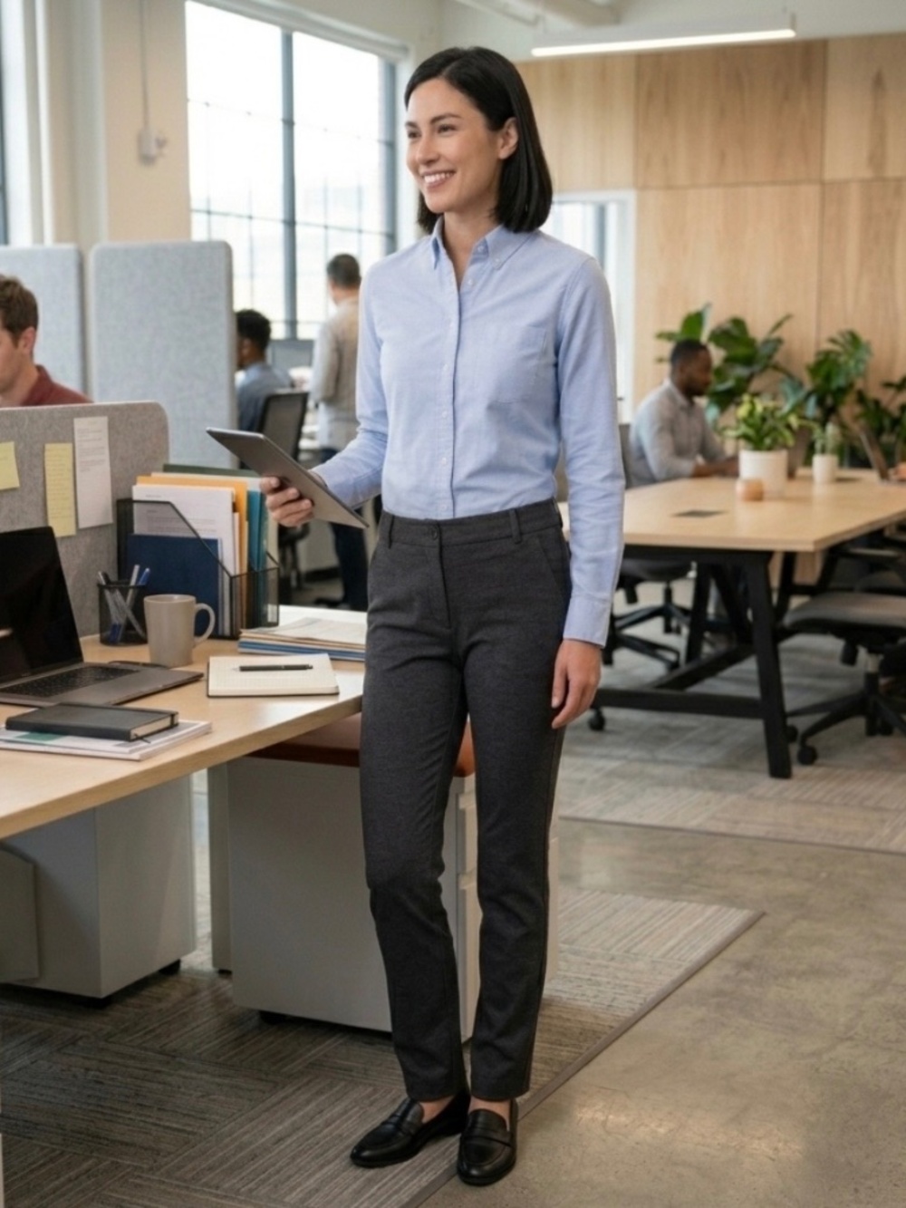 Betabrand Dress Pant Yoga Pants Charcoal Gray Straight Leg Ponte Knit Women’s SP